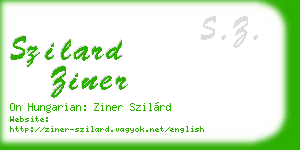 szilard ziner business card